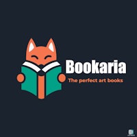 a fox reading a book on a dark background